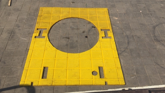 Alfombra antiderrapante de poliuretano para una plataforma de perforación de mesa giratoria de 37 1/2 pulgadas 30 mm espesor color amarillo 2200 mm * 1800 mm